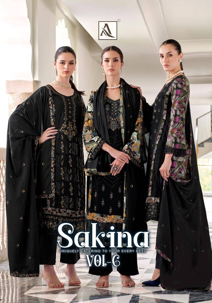Alok suit sakina-6 Best wholesale dress materials in Hyderabad